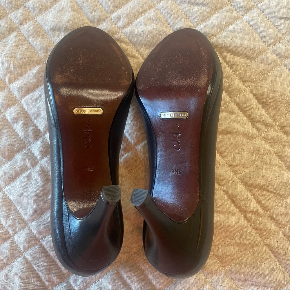 Cole Haan Nike Air Peep Toe Pump Heels Black 8.5B - Picture 11 of 13
